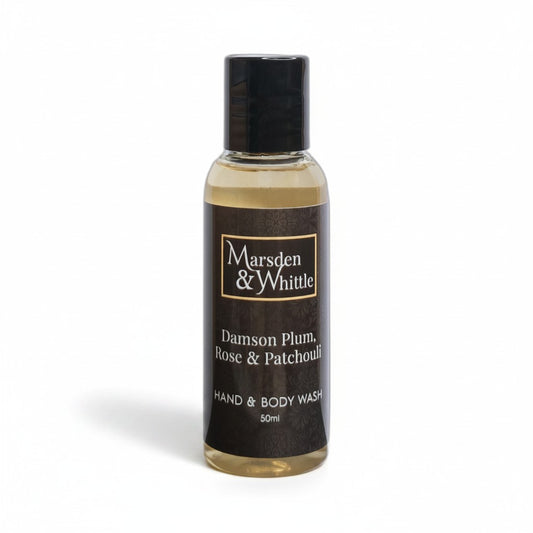 Damson Plum, Rose & Patchouli Hand & Body Wash 50ml Travel Size - Marsden & Whittle