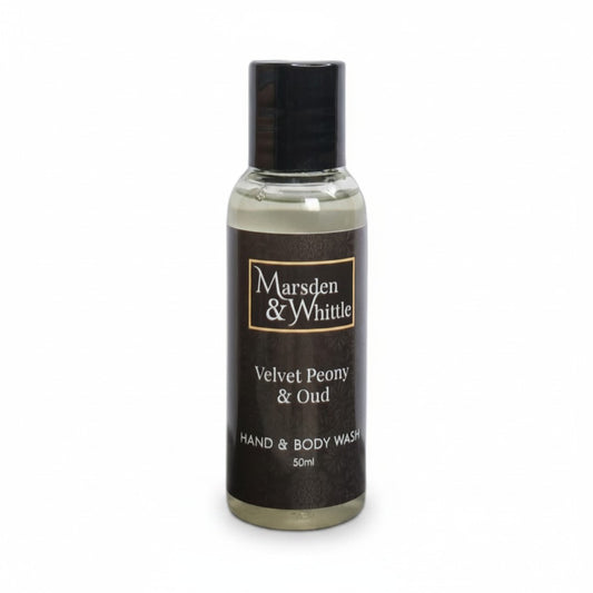 Velvet Peony & Oud Hand & Body Wash 50ml Travel Size - Marsden & Whittle