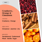 Fragrance notes card for Cranberry, Orange & Cinnamon home fragrance by Marsden & Whittle, showing top notes of Cranberry and Orange, middle notes of Cinnamon,…Fragrance notes card for Cranberry, Orange & Cinnamon home fragrance by Marsden & Whittle, showing top notes of Cranberry and Orange, middle notes of Cinnamon, Jasmine and Lily, and base notes of Sandalwood, Cedarwood, Musk, Vanilla and Sugar, with ingredient photography.