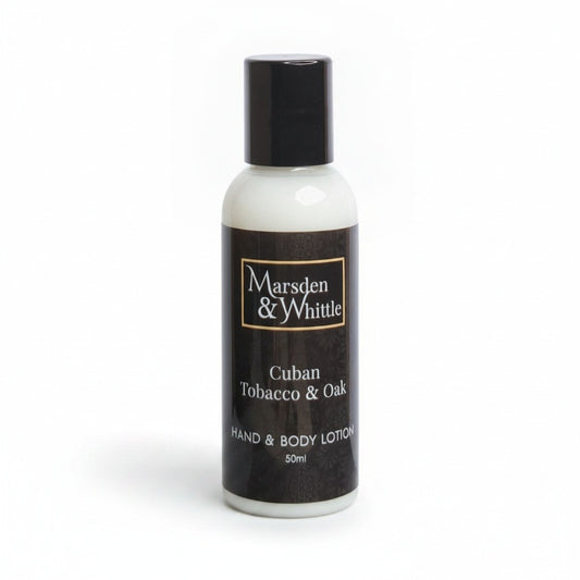 Cuban Tobacco & Oak Hand & Body Lotion 50ml Travel Size - Marsden & Whittle