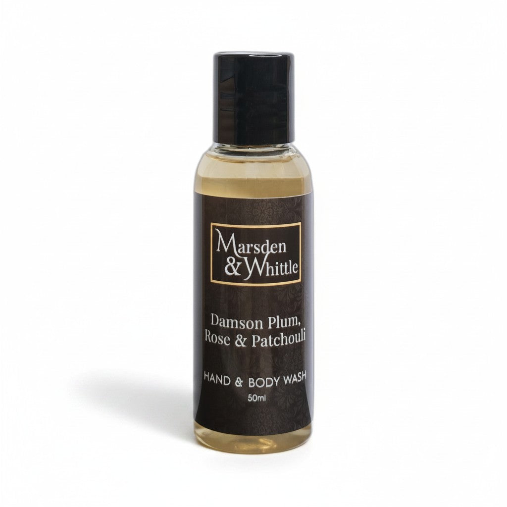Damson Plum, Rose & Patchouli Hand & Body Wash 50ml Travel Size - Marsden & Whittle