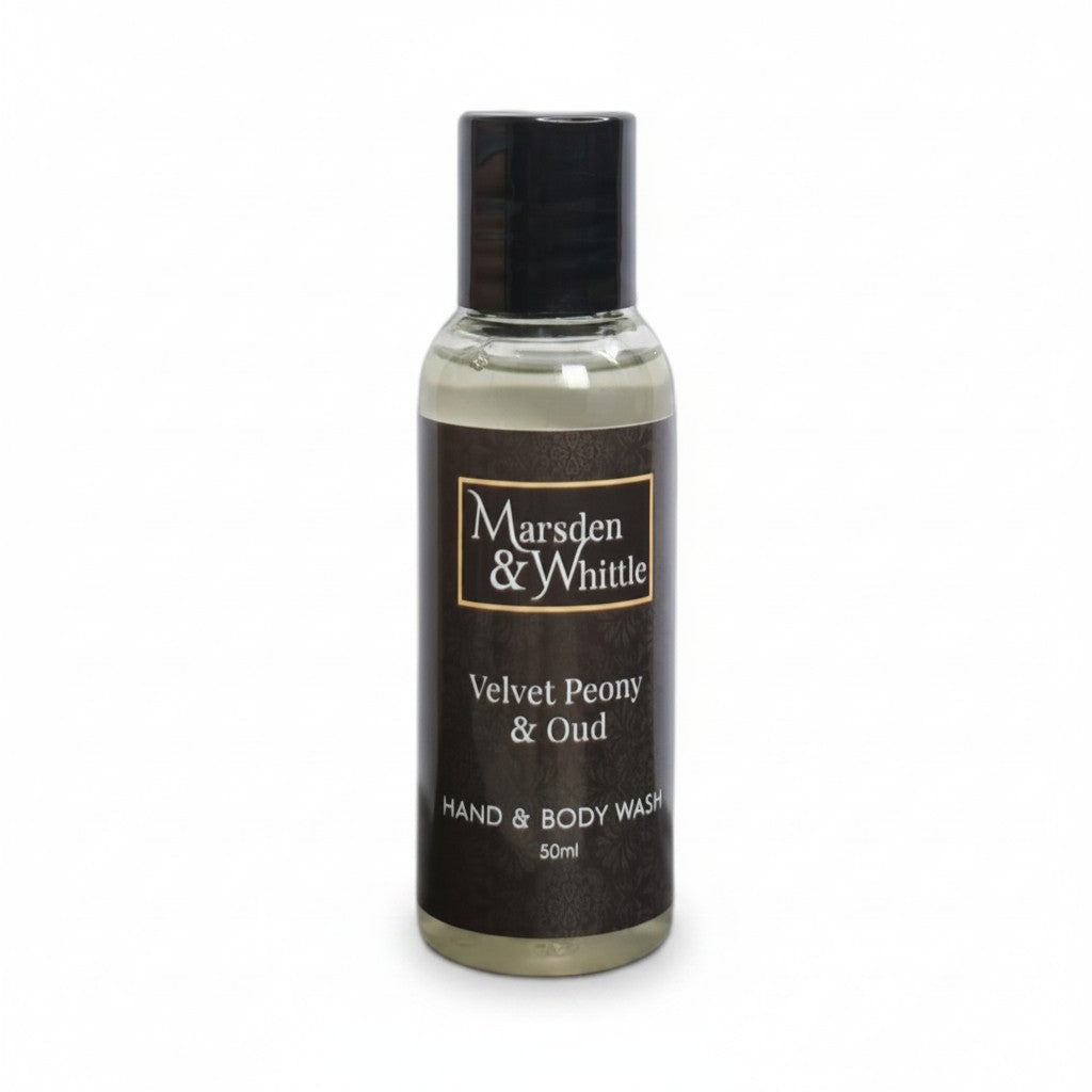 Velvet Peony & Oud Hand & Body Wash 50ml Travel Size - Marsden & Whittle