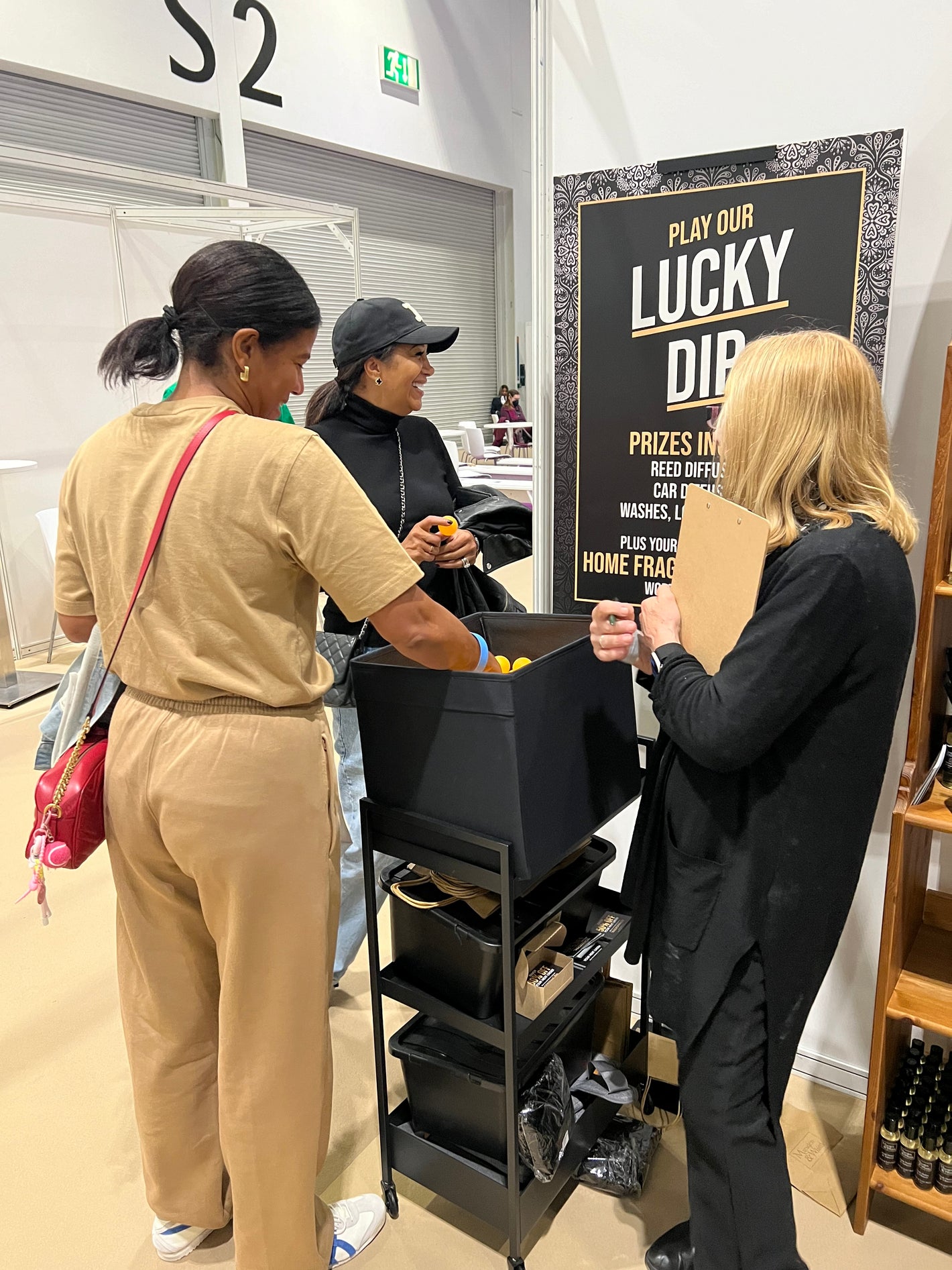 Kath overseeing the Lucky Dip game on the Marsden & Whittle stand at the Home, Life and You event at Excel London in October 2025.