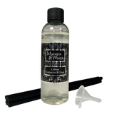 Cuban Tobacco & Oak Reed Diffuser Refill with 4 black fibre reeds and small plastic funnel