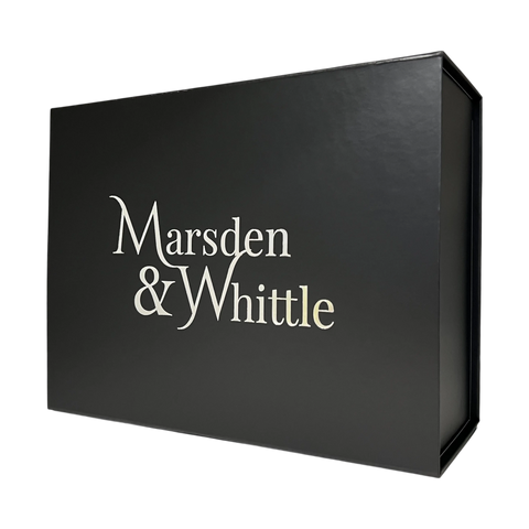 Black box with 'Marsden & Whittle' branding on a white background
