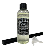 Pink Fizz & Pomelo Reed Diffuser Refill with 4 black fibre reeds and small plastic funnel